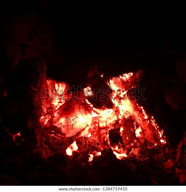 Beautiful Flame Brown Wood Dark Black Stock Photo Edit Now