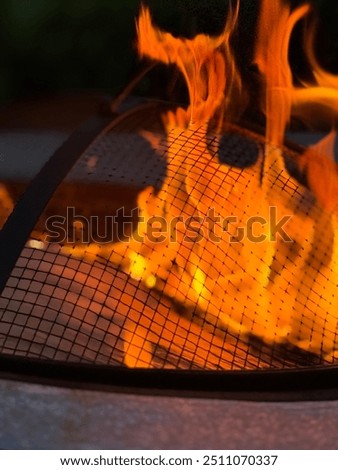 Beautiful flame from firepit by the pool