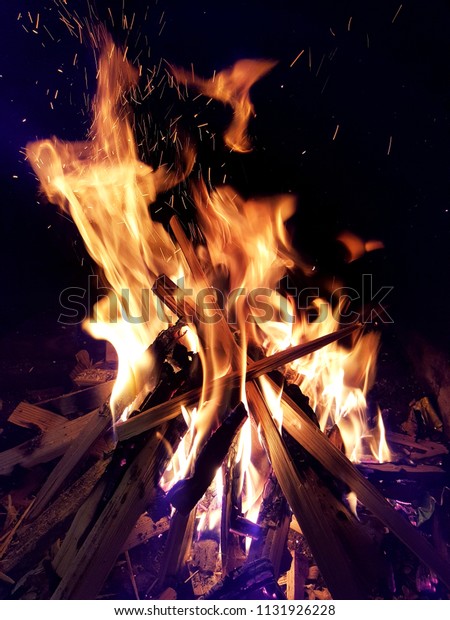 Beautiful Flames Spark Through Night Stock Photo 1131926228 | Shutterstock