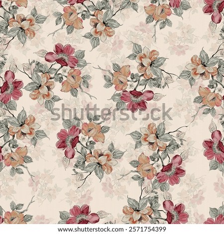 Beautiful Flower allover digital design