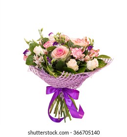 Beautiful Flower Bouquet Isolated On White Background