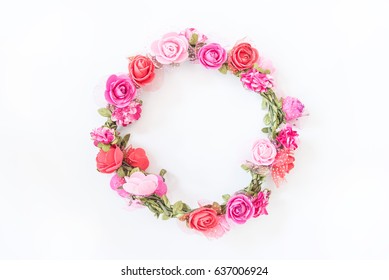 Beautiful Flower Circle On White Background