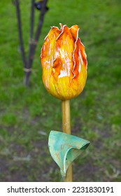 Beautiful flower replica made of ceramic, (tulip replica). - Shutterstock ID 2231830191