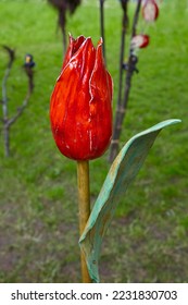 Beautiful flower replica made of ceramic, (tulip replica). - Shutterstock ID 2231830703