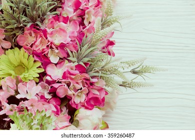 Beautiful Flowers Background With Copy Space.