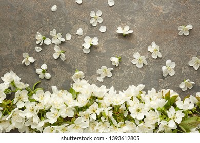Beautiful flowers on grey background - Shutterstock ID 1393612805