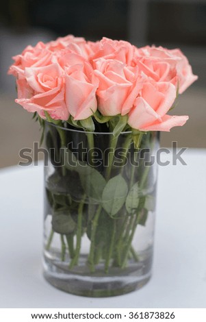 Beautiful Flowers Vase Bouquet Pink Roses Stock Photo Edit Now