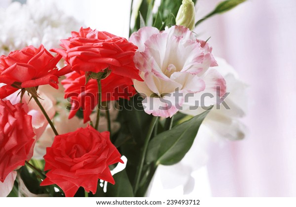 Beautiful Flowers Vase Light Window Closeup Stock Photo Edit Now