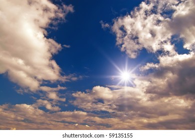 beautiful fluffy clouds in the sky