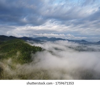 Beautiful Foggy Morning In The Foothills Of The North Carolina
