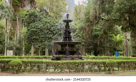 Beautiful fountain in the botanical garden in Rio de Janeiro in Brasil - Shutterstock ID 2144320725