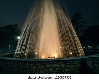 A Beautiful Fountain In The Millenium Park Of Jamshedpur. 