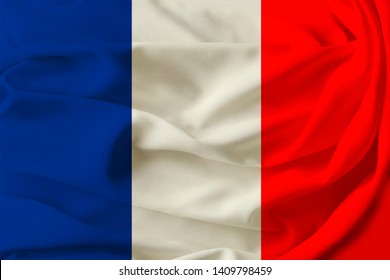 Beautiful French Flag On Pleated Fabric