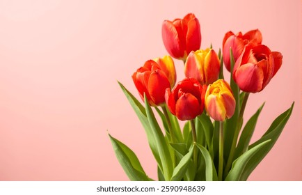 Hermosos tulipanes frescos con