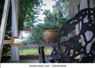 Beautiful Front Porch In The Fall. 