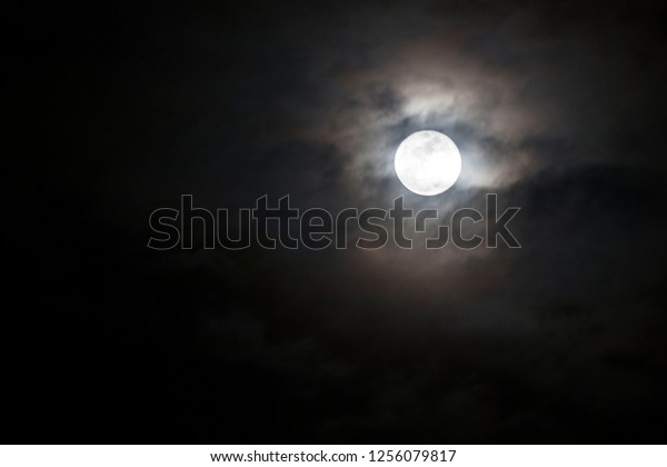 A beautiful full moon in a dark moon night, a\
bloody blood moon that looks frightening, a scary atmosphere on a\
stormy night and cloudy nights make the moon shine prominently in\
the sky, but scary.