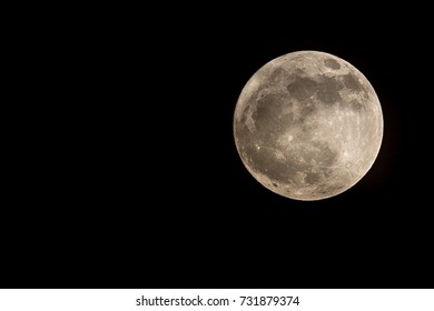 Beautiful Full Moon On Black Background