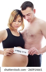Beautiful Future Parents His Pregnant Asian Stock Photo 26 pic