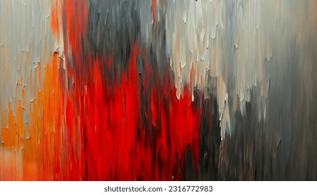 beautiful gallery oil painting, red, jade, orange and grey, sharp lines and blended tones background, High quality photo - Powered by Shutterstock