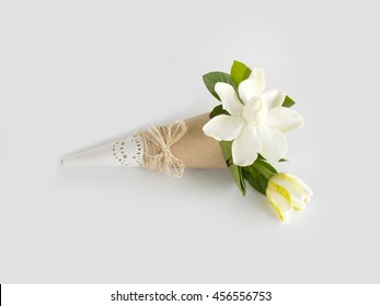  Beautiful Gardenia Flower Bouquet On White Background         