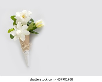 Beautiful Gardenia Flower Bouquet  On White Background