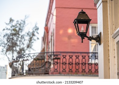 Beautiful Gas Street Light In The French Quarter, In New Orleans.