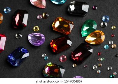 Beautiful Gemstones Jewelry On Dark Background Stock Photo 1547004869 ...