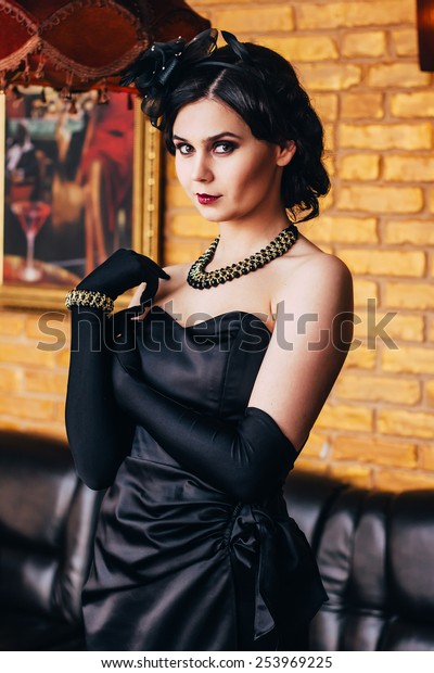 beautiful girl black dress