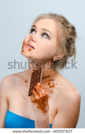 Similar – Image, Stock Photo lick me! Orange Cooking