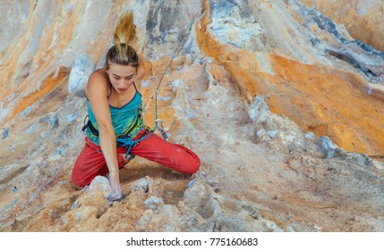 
A Beautiful Girl Climbs The Rock Alone. A Dangerous Route. Rock Climbing. The Beauty Of Sports. Extreme Activity. Beautiful Rocks. Rock Climbing In Turkey. The Girl On The Rock. Extreme.