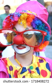 beautiful girl clown, fashion photo