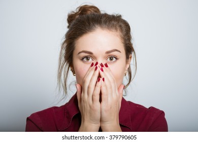 Beautiful Girl Covers His Nose Smell Stock Photo 379790605 | Shutterstock