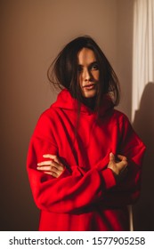 red hoodie female