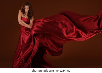 Woman Flying Dress Elegant Fashion Model Stock Photo (Edit Now) 1011794227