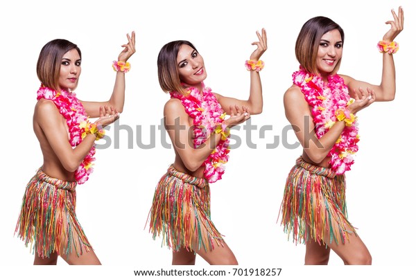 Beautiful Girl Hawaiian Outfit Costume Parties Stock Photo (Edit Now