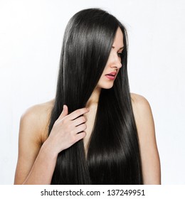 beautiful girl. healthy long hair. beauty model woman. - Shutterstock ID 137249951