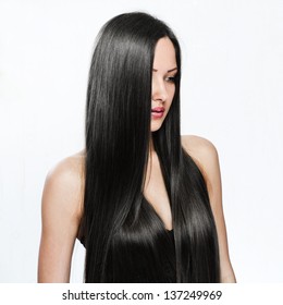 beautiful girl. healthy long hair. beauty model woman. - Shutterstock ID 137249969