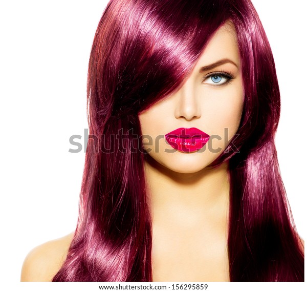 Beautiful Girl Healthy Long Hair Blue Stock Photo Edit Now 156295859