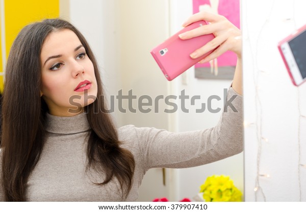 hair selfie collage stock photo