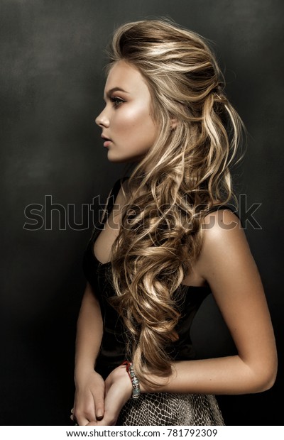 Beautiful Girl Long Wavy Hair Fairhaired Stock Photo Edit Now