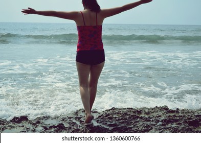 Beautiful Girl On Beach San Juan Stock Photo 1360600766 | Shutterstock