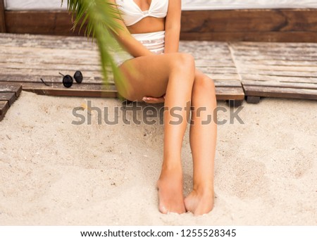 beautiful girl on the tropical beach