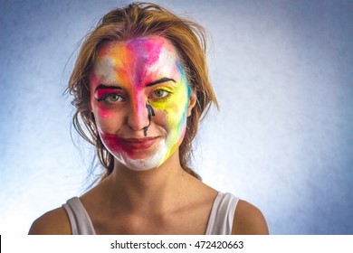 Beautiful Girl Paint On Face Body Stock Photo 472420663 | Shutterstock