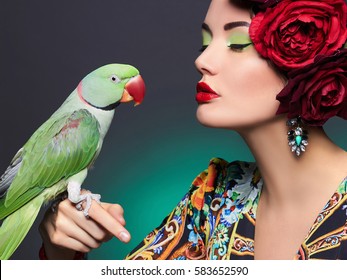 https://image.shutterstock.com/image-photo/beautiful-girl-parrot-flower-her-260nw-583652590.jpg