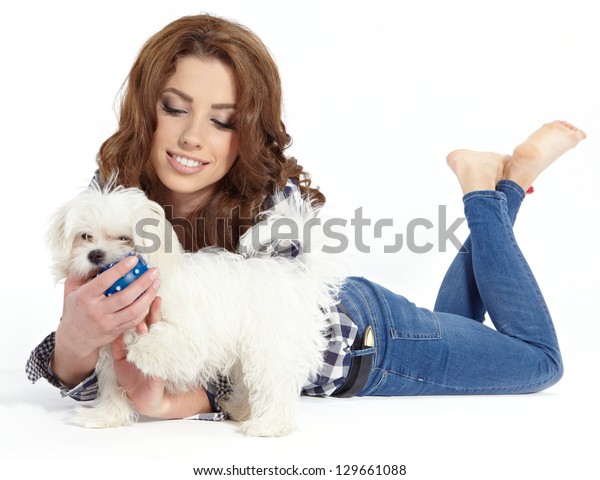 Beautiful Girl Perfect Skin Long Wavy Stock Photo Edit Now 129661088