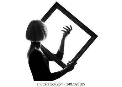 Beautiful Girl With Picture Frame