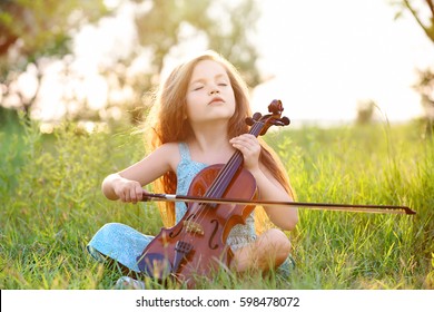 Beautiful Girl Playing Violin