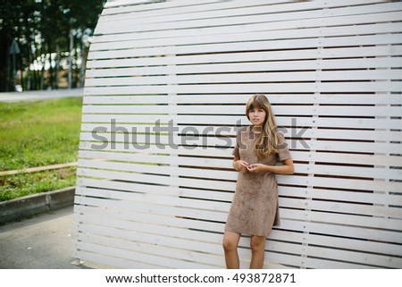 beautiful girl posing in the park
