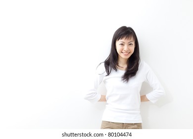 Beautiful Girl Relaxing, Isolated On White Background