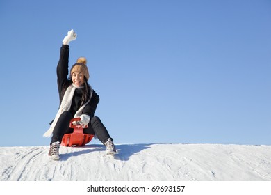 Beautiful Girl Sledding